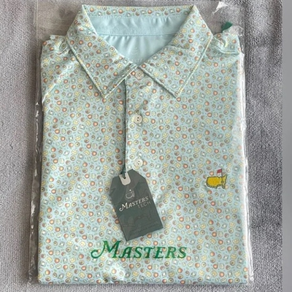 Masters Polo 2025 GNOME PRINT Peach Ice Cream Sandwich Masters Tech Large New